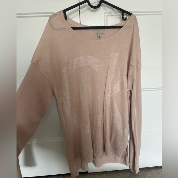 Light Pink Calvin Klein Logo Sweater - Picture 6 of 7
